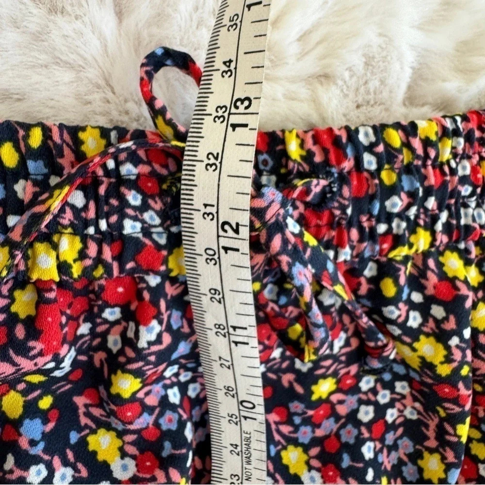 J Crew Floral Print Elastic Waist High Rise Womens Size S Pull On 3 inch Inseam